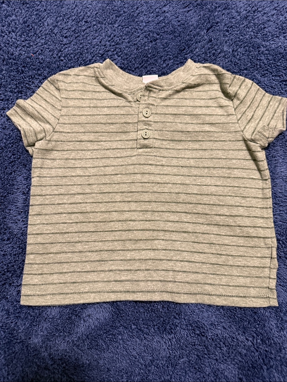 Old Navy Green Striped Short Sleeve Henley Tee